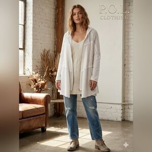 POL Mixed Media Hooded Zip Up NWOT Sz Small